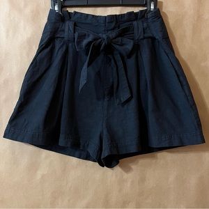 Free People | Everywhere You Go Paperbag Shorts High Waisted Black Size 10